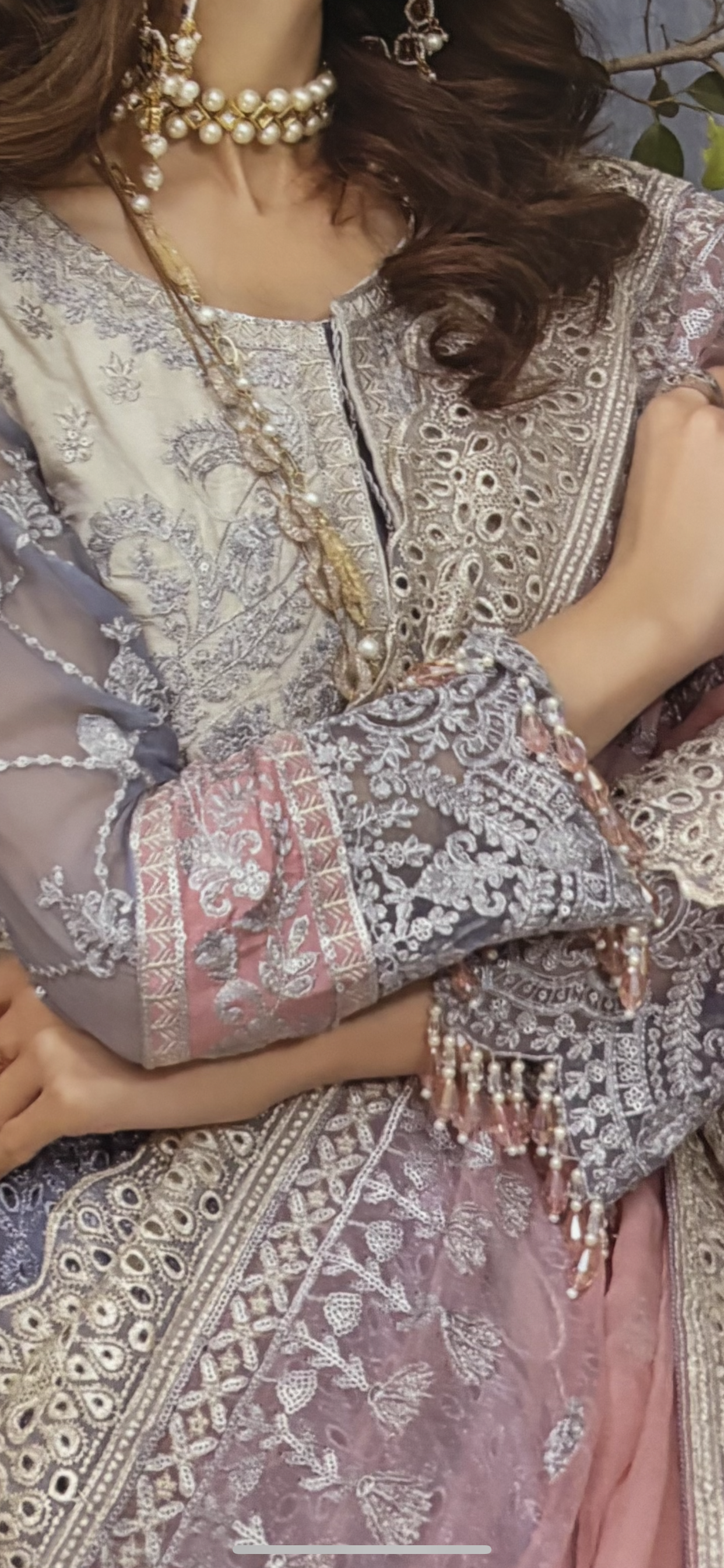 (120) Pakistani Luxury Dream Collection Unstitched Chiffon Embroidered Suit