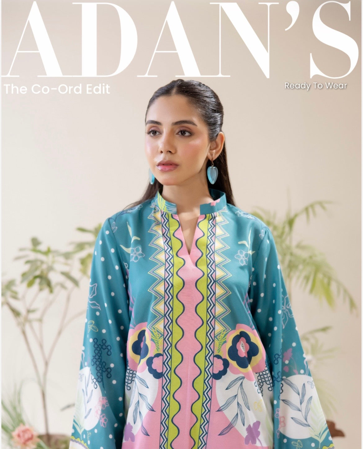 (70) Adan’s co ord edit set printed floral satin lawn ready to wear
