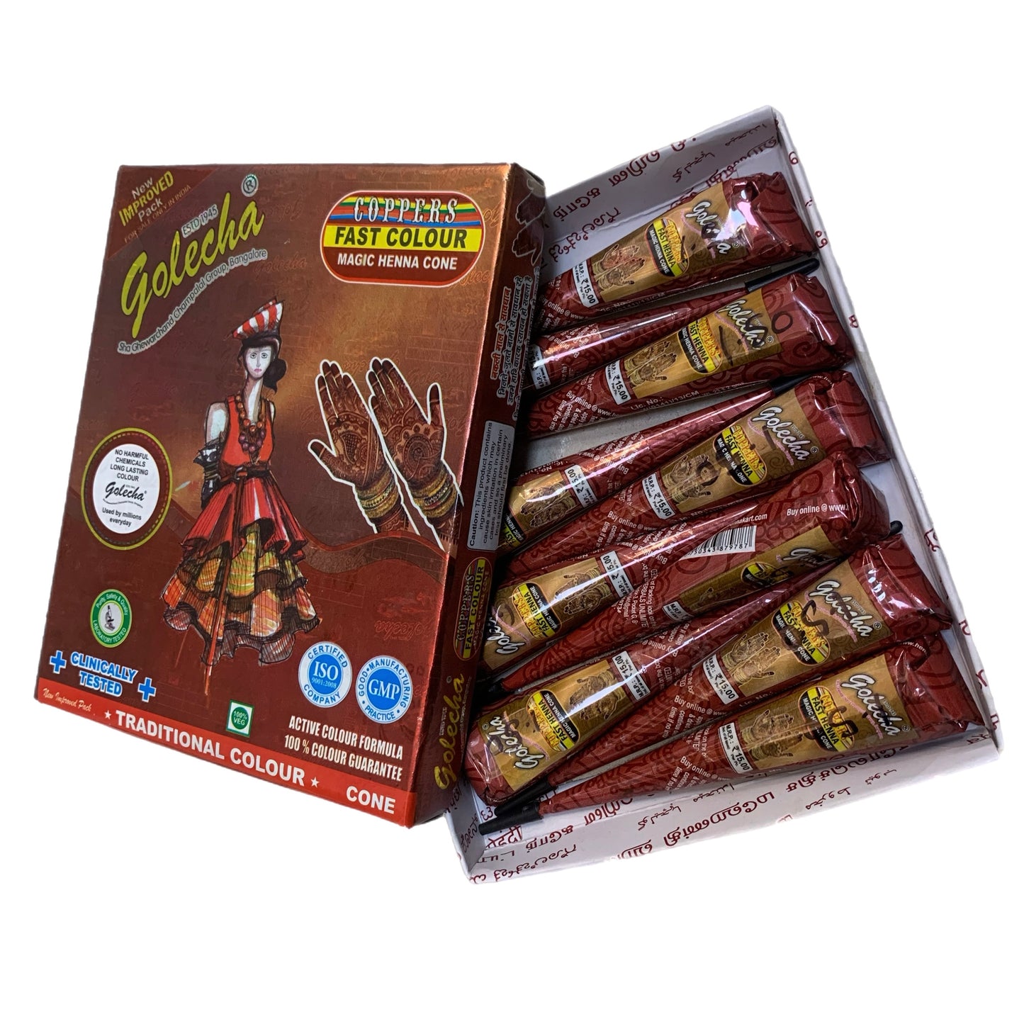 X2 golecha cones Hand nail feet body art bridal dark red colour