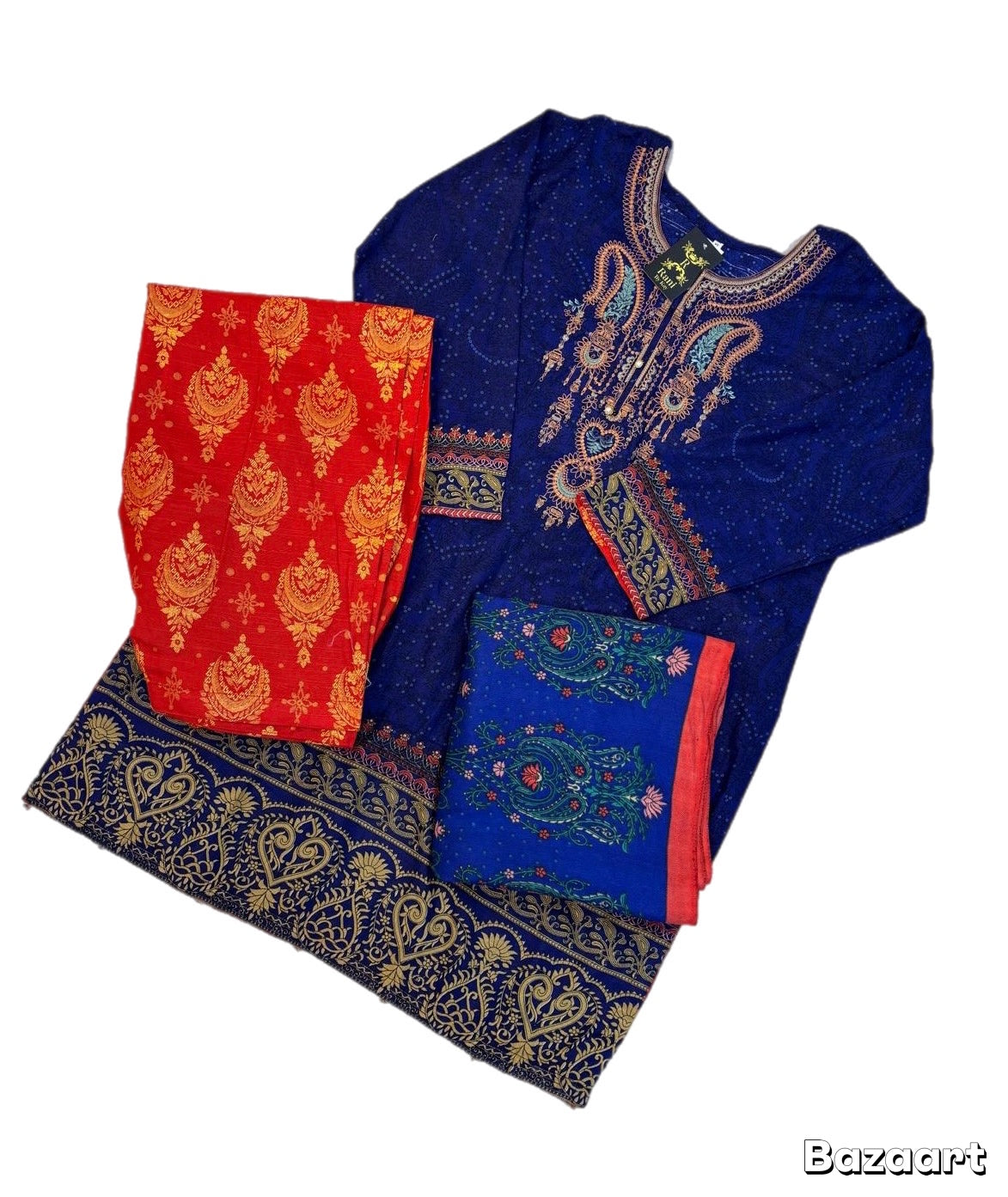 (118) Pakistani Soft Khaddar Embroidered Ready-to-Wear 3-Piece Suit