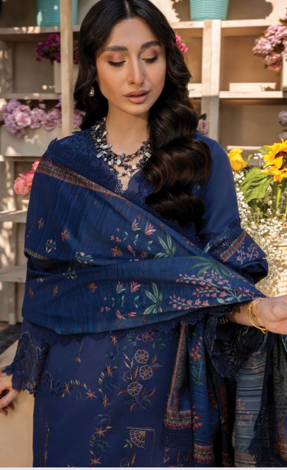 (128) Rang Rasiya Shireen Florence Summer Edit 2025 – Ready-to-Wear Lawn Suit with Printed Silk Dupatta