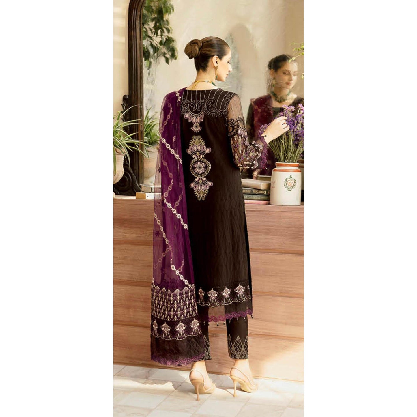 (325) Ramsha Chevron Luxury Chiffon Collection Ready-Made Suit Volume 9