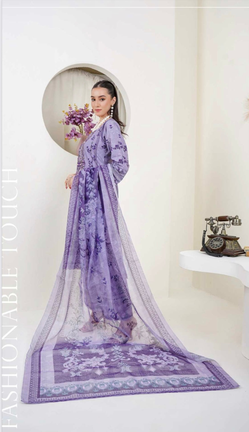 (5) Lawn digital print kameez/trousers digital munar dupatta ready to wear