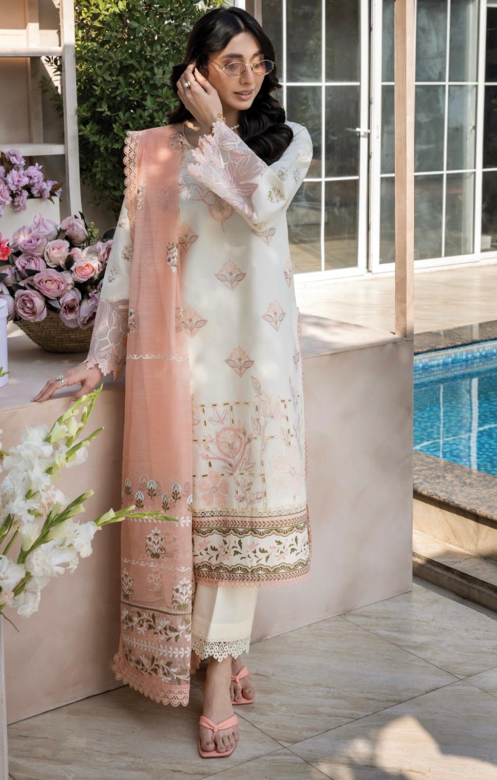 (125) Rang Rasiya Shireen Florence Summer Edit 2025 – Ready-to-Wear Lawn Suit with Printed Silk Dupatta