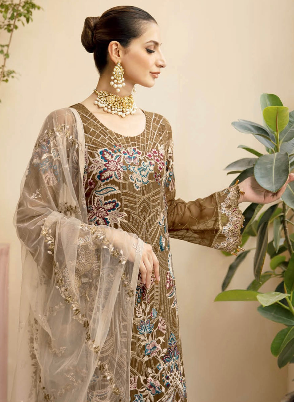 (334) Ramsha Chevron Luxury Chiffon Collection Ready-Made Suit Volume 9