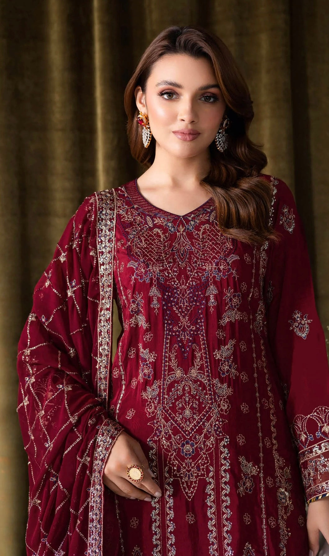 (25) Ramsha Aangan Luxury Raw Silk Collection – Ready-to-Wear 3-Piece Suit