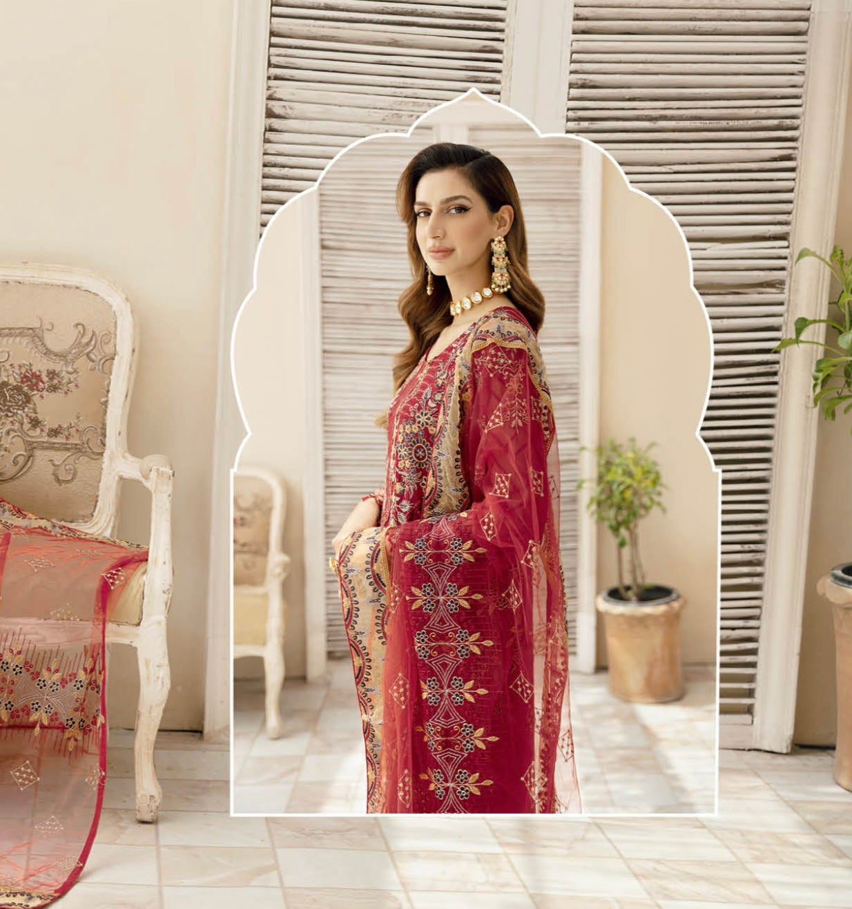 (328) Ramsha Chevron Luxury Chiffon Collection Ready-Made Suit Volume 9