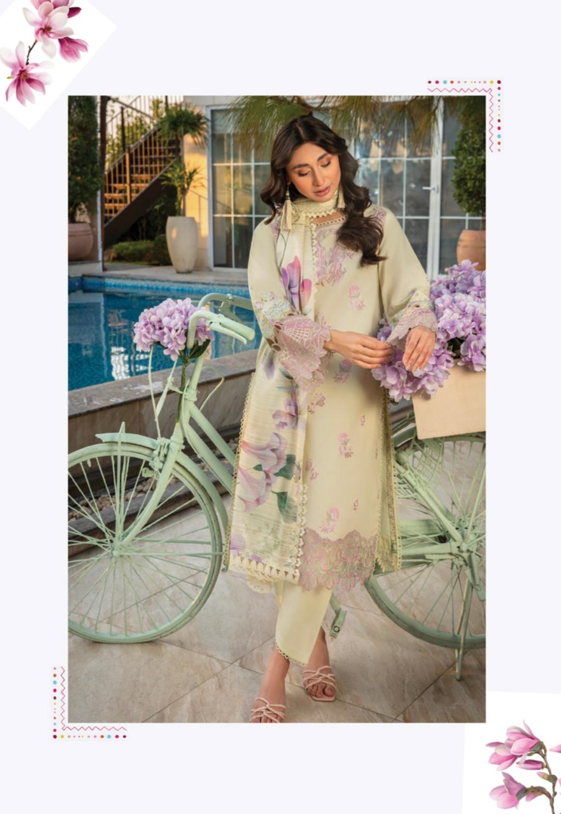 (112) Rang Rasiya Shireen Florence Summer Edit 2025 – Ready-to-Wear Lawn Suit with Printed Silk Dupatta