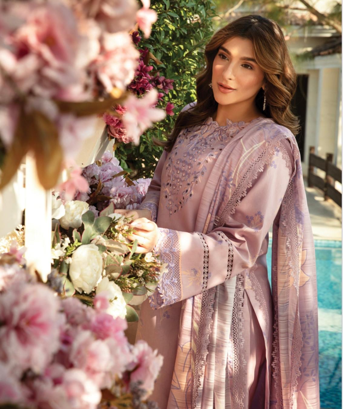 (134) Rang Rasiya Shireen Florence Summer Edit 2025 – Ready-to-Wear Lawn Suit with Printed Silk Dupatta