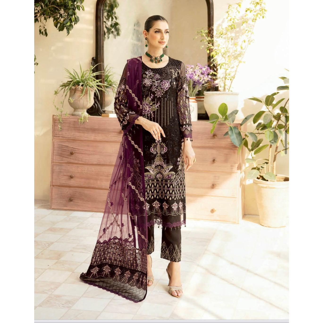(325) Ramsha Chevron Luxury Chiffon Collection Ready-Made Suit Volume 9