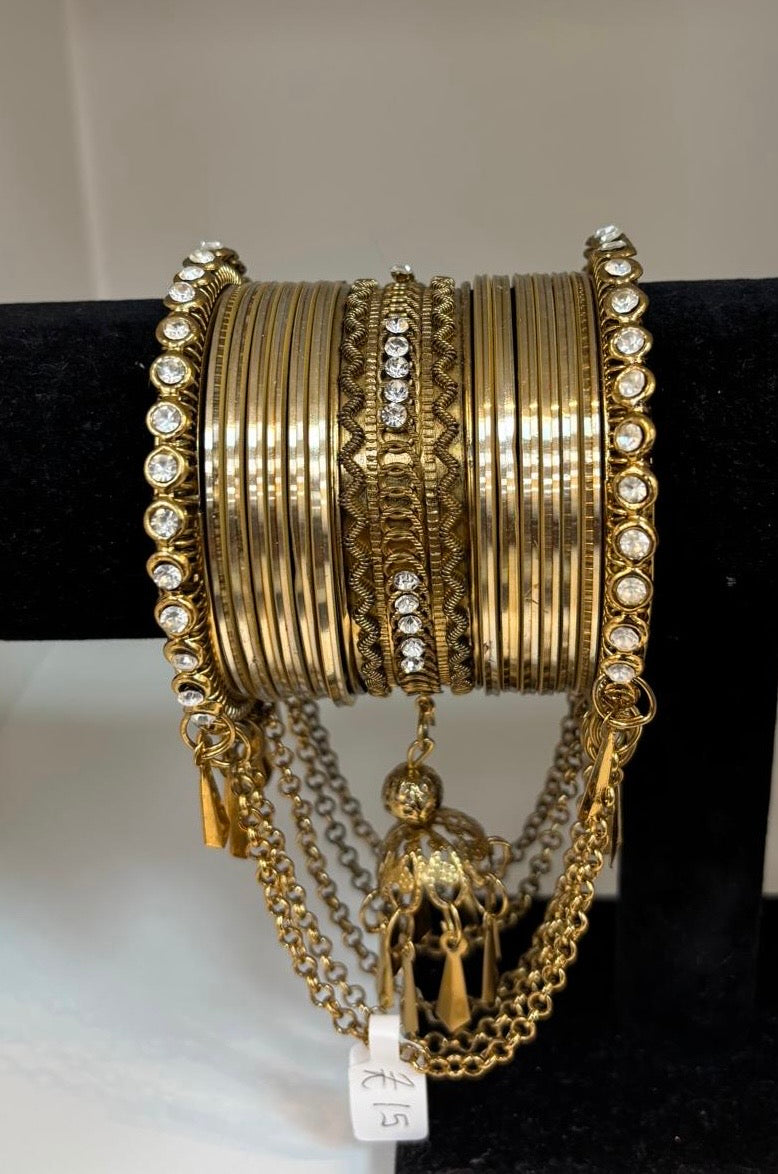 Indian Pakistani chain diamanté bracket churri set