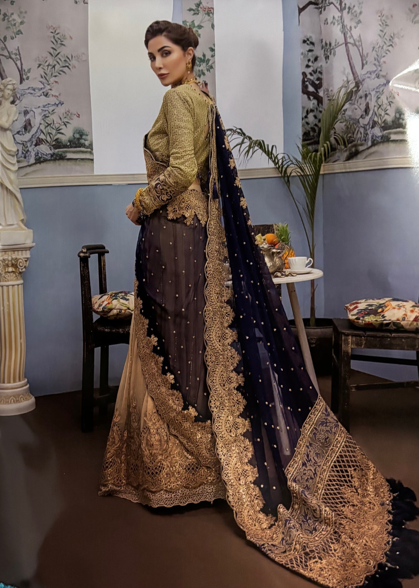 (119) Pakistani Luxury Dream Collection Unstitched Chiffon Embroidered Suit