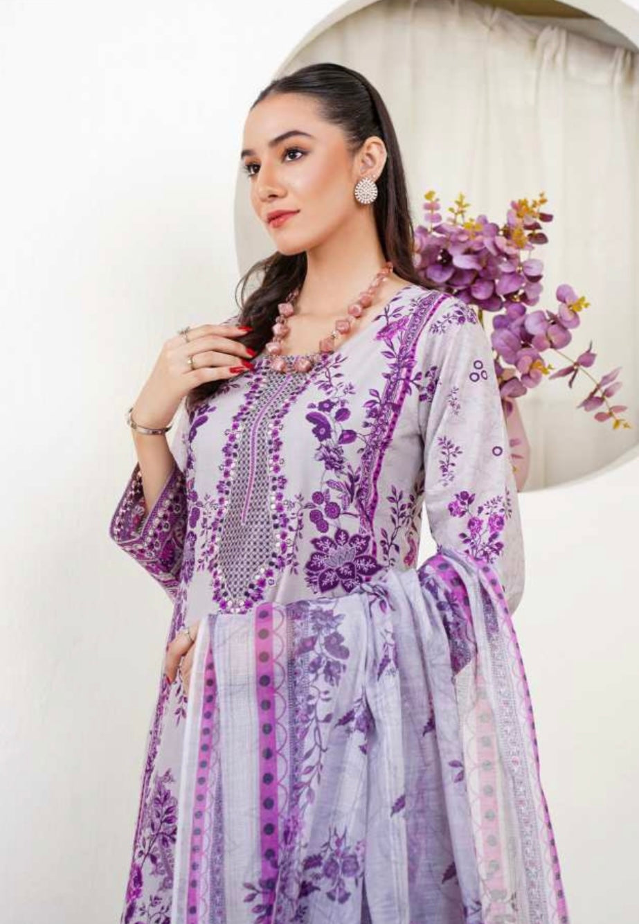 (20) Lawn Luxe – Digital Print 3-Piece Ready-to-Wear Set with Munar Dupatta