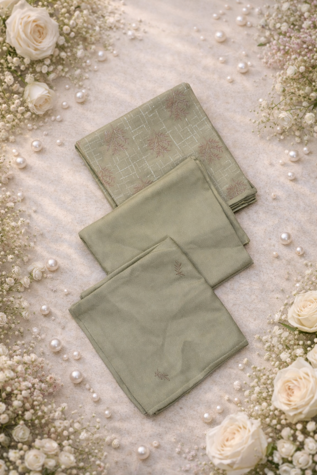 (12) Pakistani Chikankari Embroidered Unstitched Suit with Shawl
