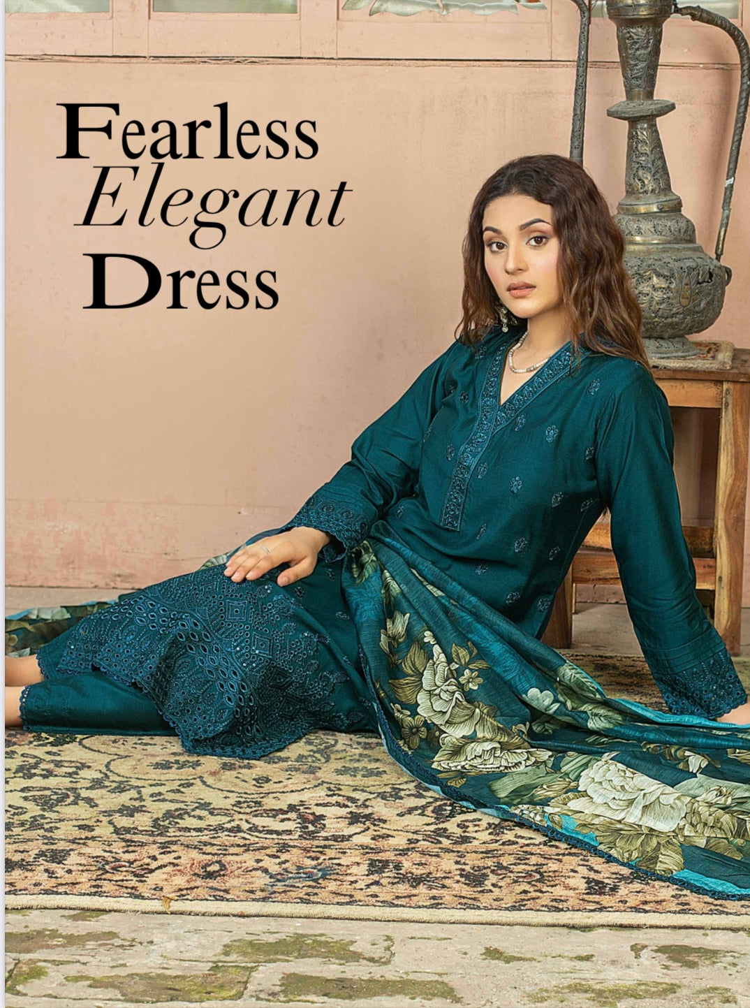 (351) Elegant Linen Sequin Embroidered Suit with Digital Munar Dupatta – Ready to Wear