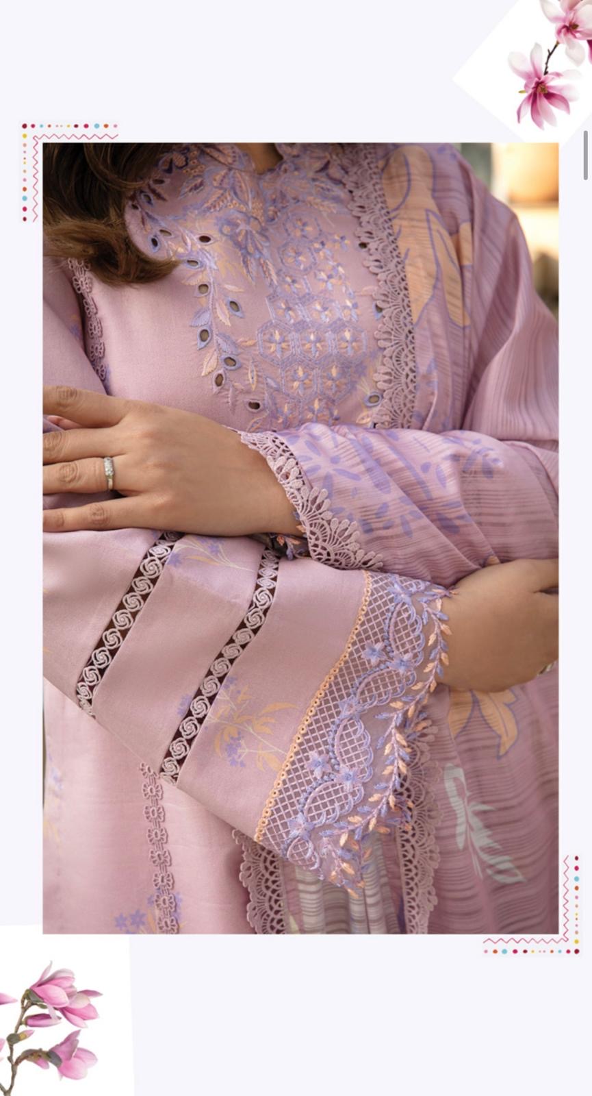 (134) Rang Rasiya Shireen Florence Summer Edit 2025 – Ready-to-Wear Lawn Suit with Printed Silk Dupatta