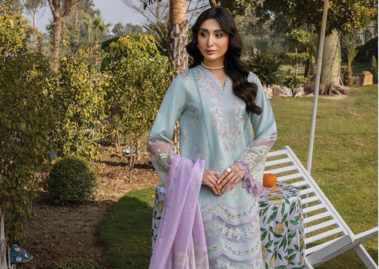 (127) Rang Rasiya Shireen Florence Summer Edit 2025 – Ready-to-Wear Lawn Suit with Printed Silk Dupatta