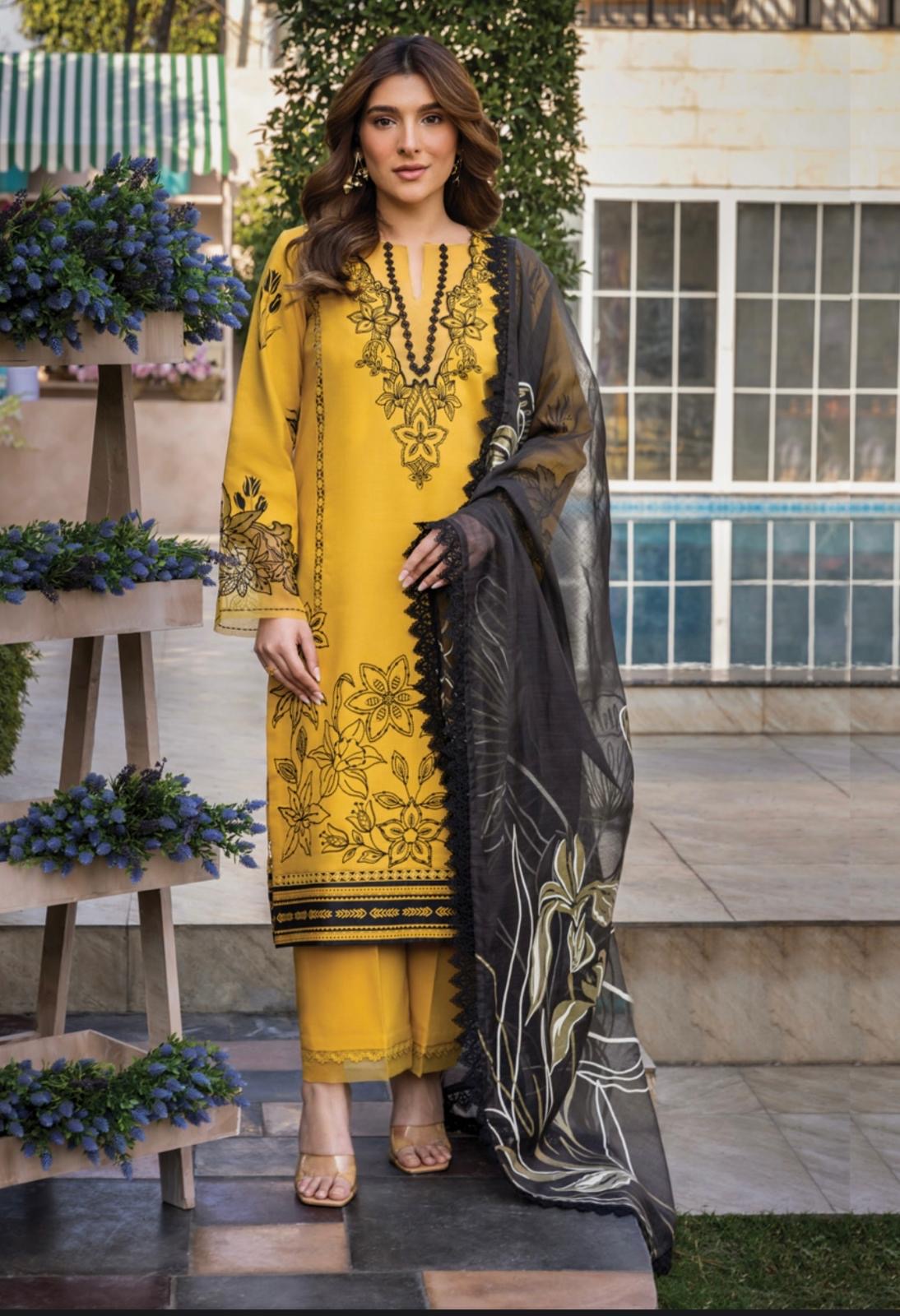(113) Rang Rasiya Shireen Florence Summer Edit 2025 – Ready-to-Wear Lawn Suit with Printed Silk Dupatta