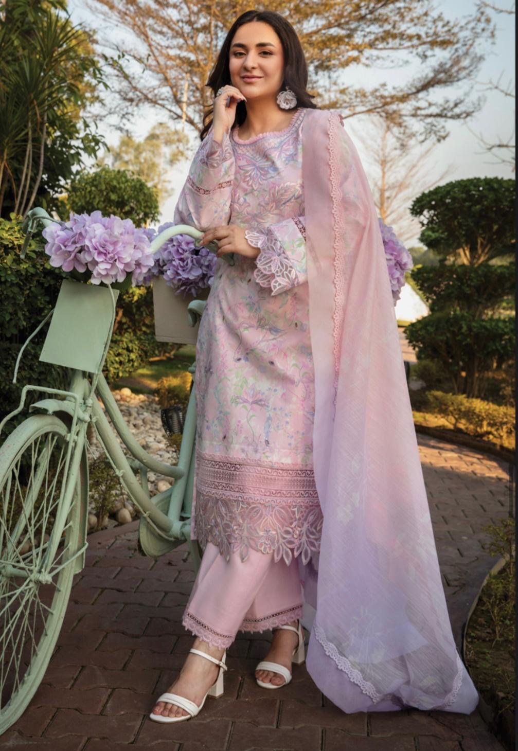 (109) Rang Rasiya Shireen Florence Summer Edit 2025 – Ready-to-Wear Lawn Suit with Printed Silk Dupatta