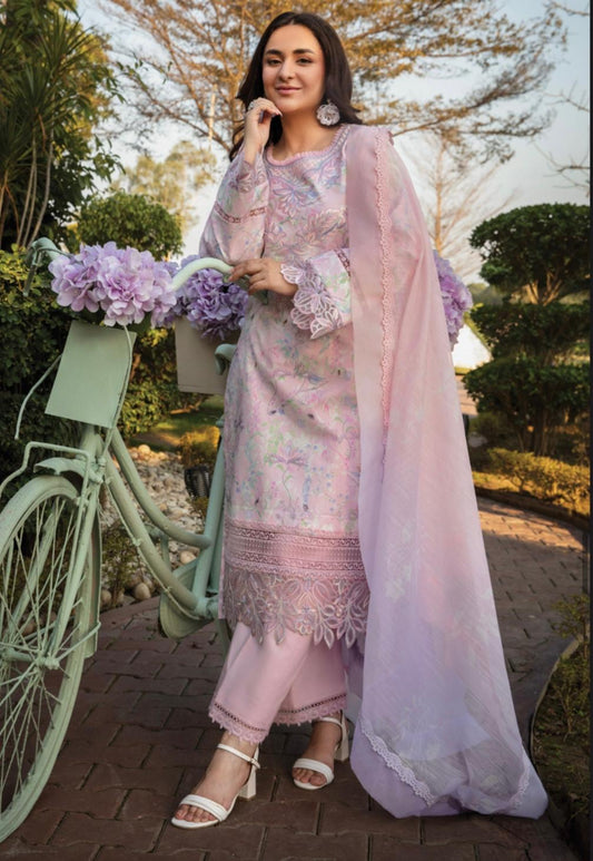 (109) Rang Rasiya Shireen Florence Summer Edit 2025 – Ready-to-Wear Lawn Suit with Printed Silk Dupatta