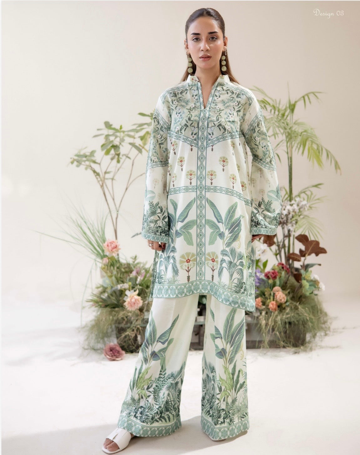 (71) Adan’s co ord edit set printed floral satin lawn ready to wear