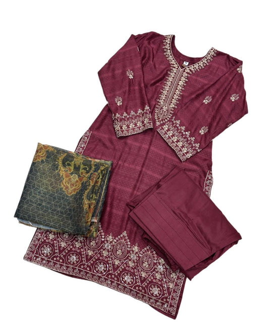 (153) farshi shalwar sequence embroidered kameez ready to wear suit