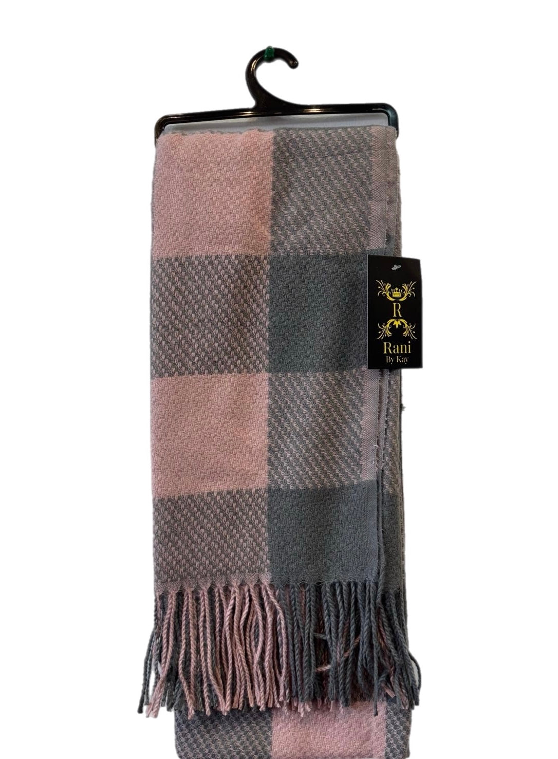 Winter Woolley soft Chequered tassel scarf