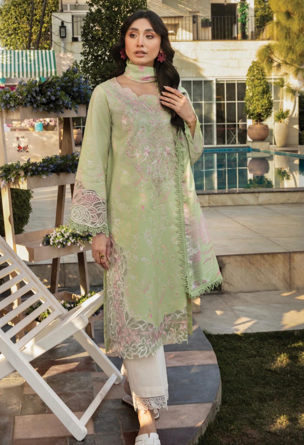 (111) Rang Rasiya Shireen Florence Summer Edit 2025 – Ready-to-Wear Lawn Suit with Printed Silk Dupatta