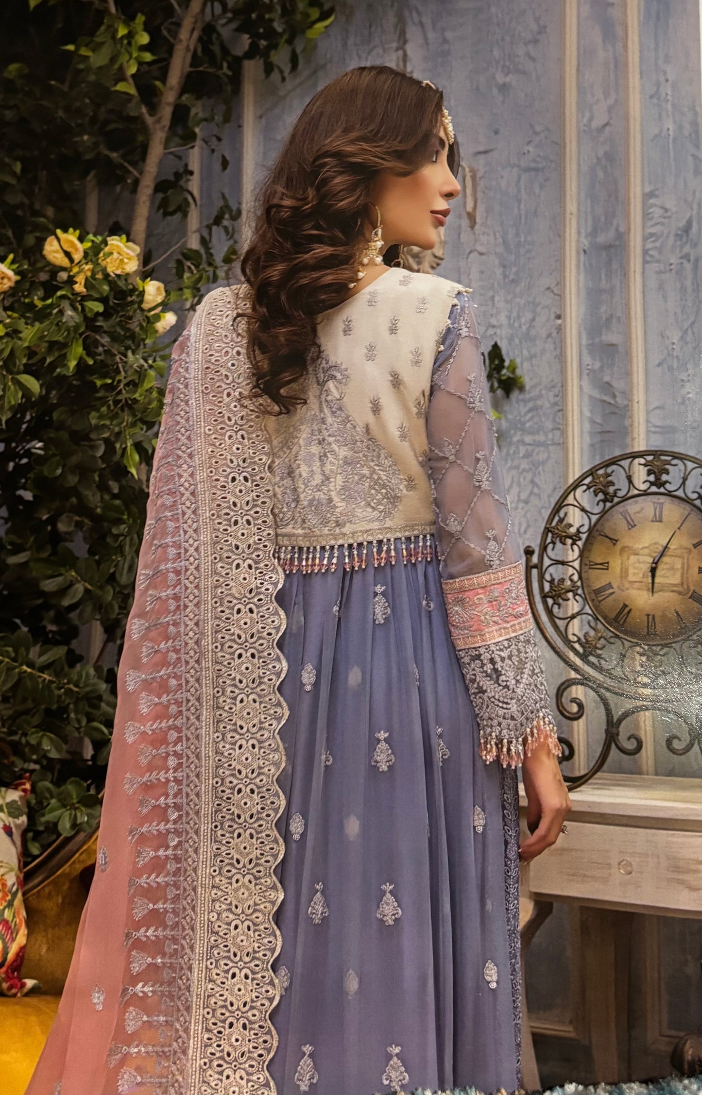 (120) Pakistani Luxury Dream Collection Unstitched Chiffon Embroidered Suit