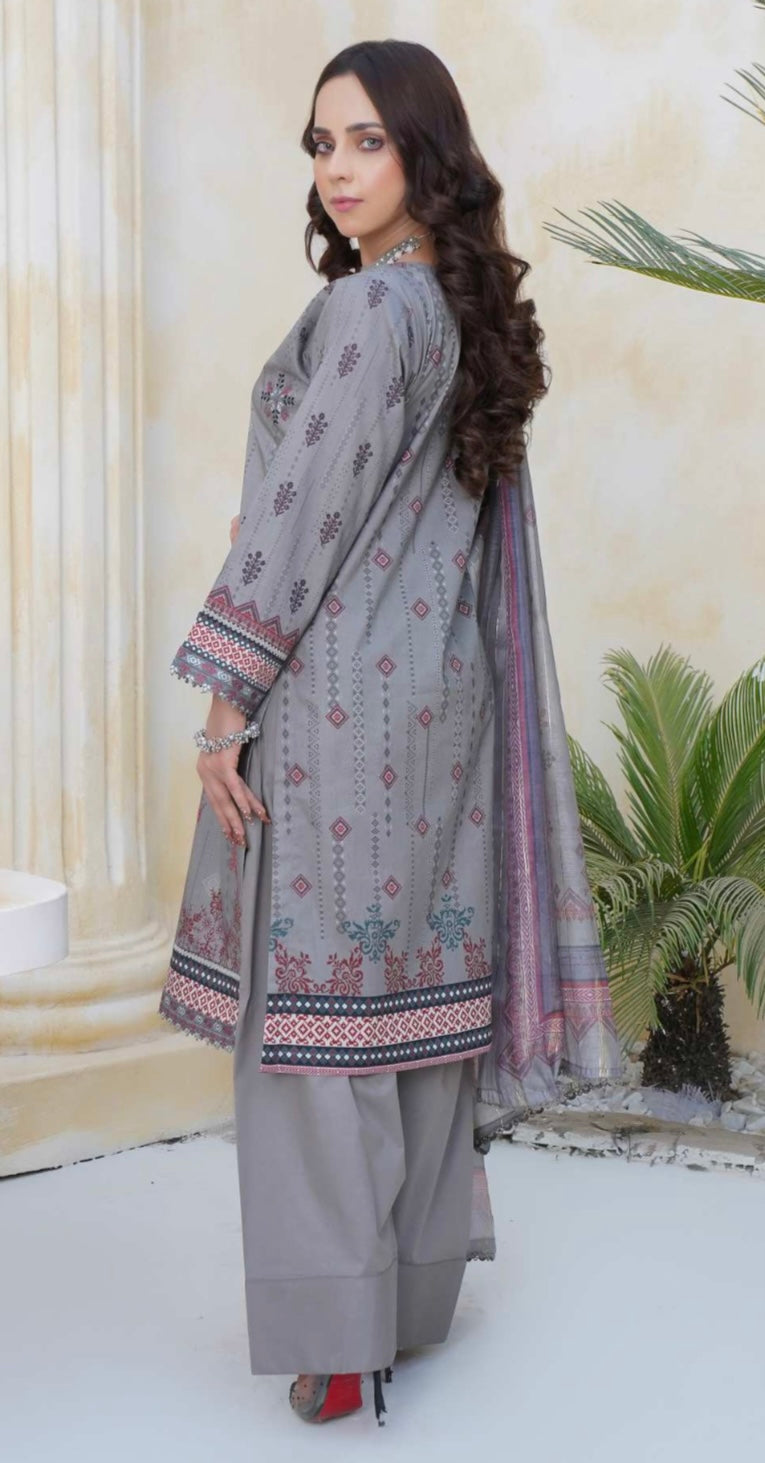 (299) Pakistani Lawn Farsi Shalwar Suit | Ready-to-Wear with Digital Printed Monar Dupatta