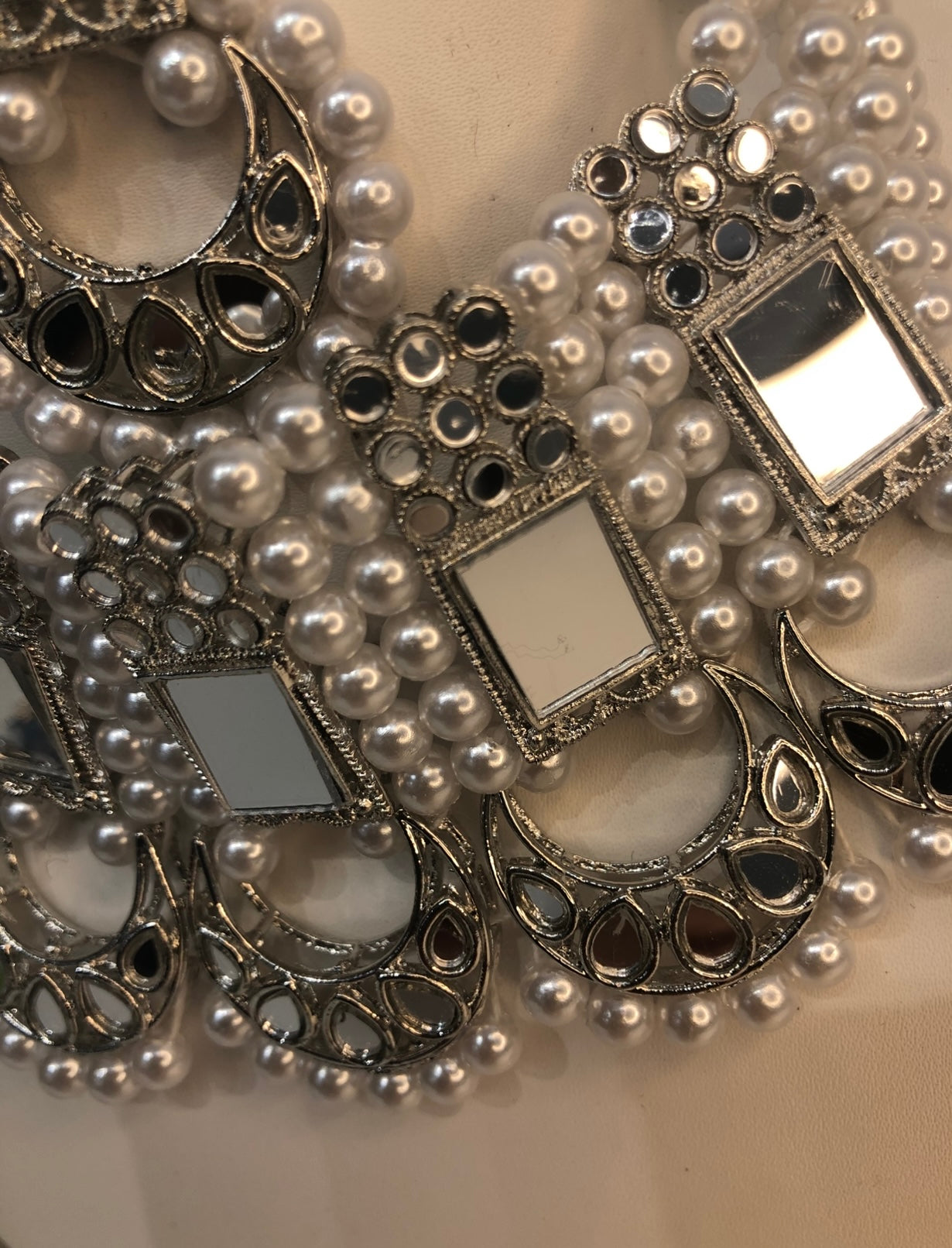 Pakistani silver pearl jewelry set