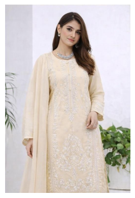 (347) Cream Chikankari Viscose Suit | Sequin Embroidery | Ready to Wear