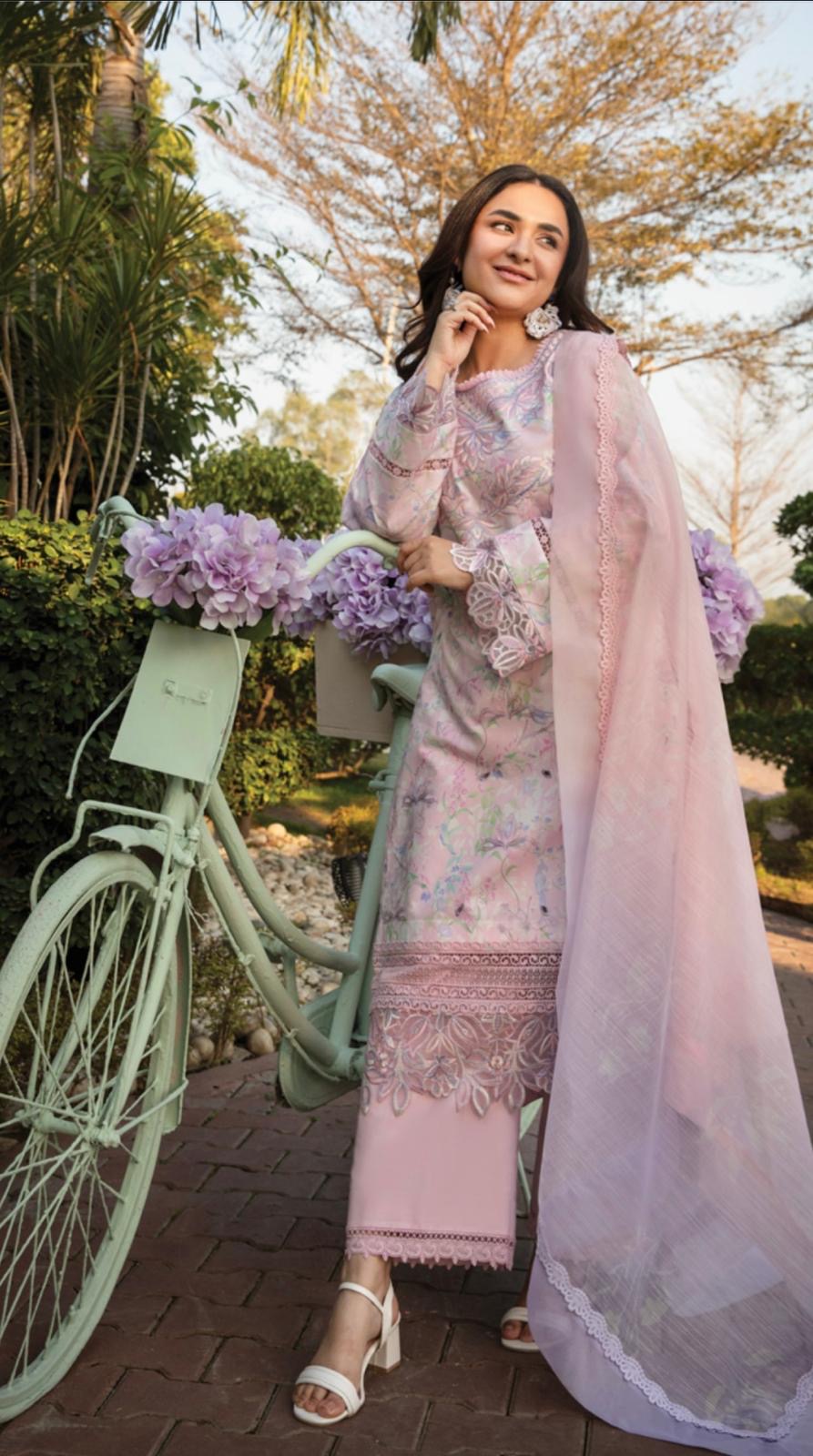 (109) Rang Rasiya Shireen Florence Summer Edit 2025 – Ready-to-Wear Lawn Suit with Printed Silk Dupatta