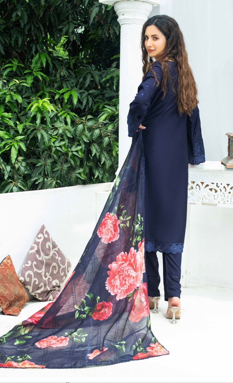 (341) Pakistani Viscose Chikankari Suit | Floral Dupatta | Ready to Wear