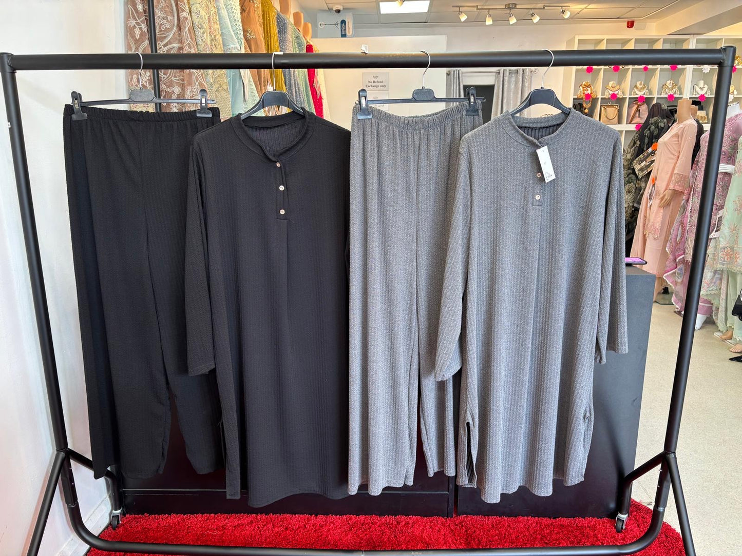 (96) Ribbed Co-ord | Long 2-Piece Set | Warm Winter Feel | One Size