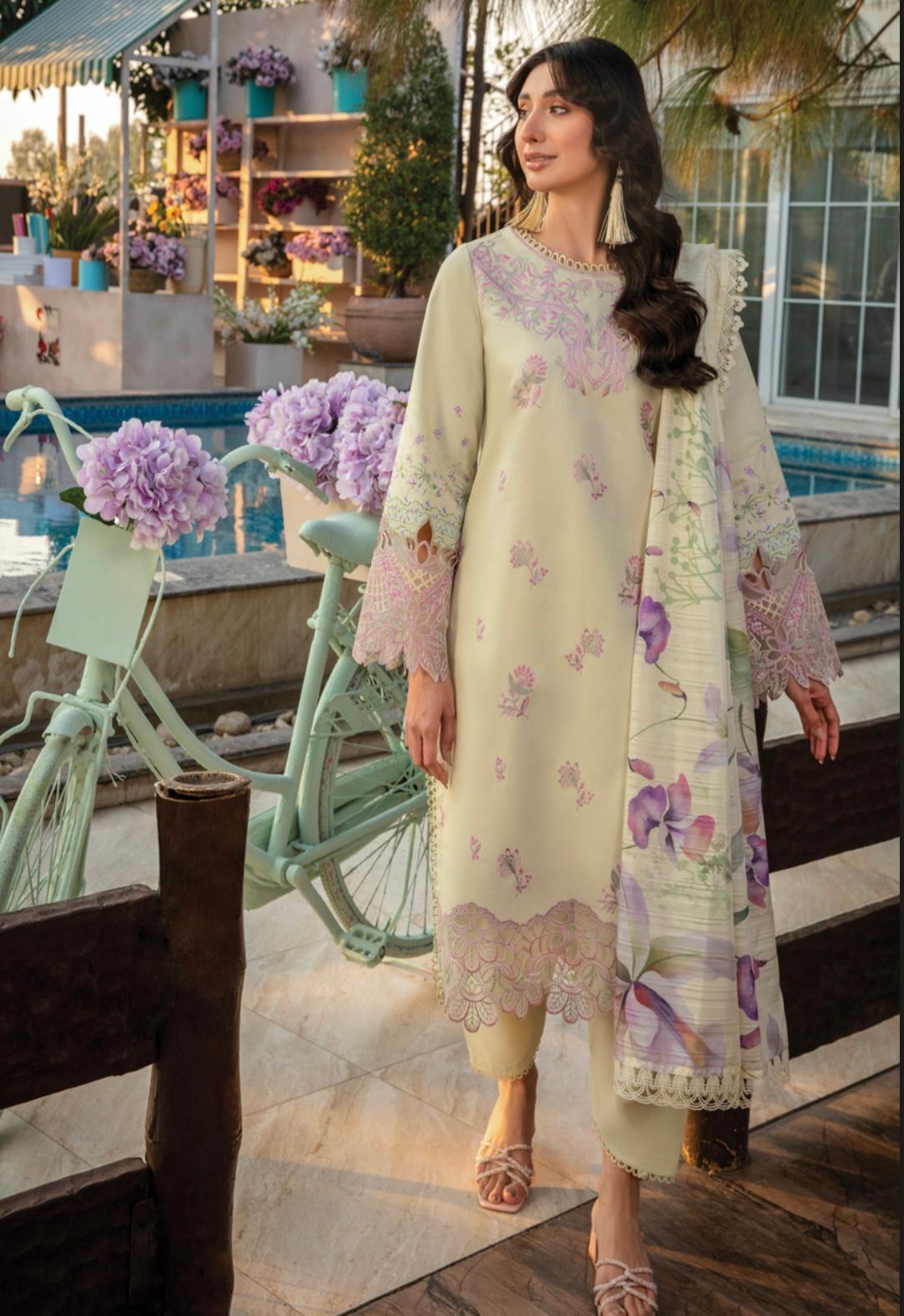 (112) Rang Rasiya Shireen Florence Summer Edit 2025 – Ready-to-Wear Lawn Suit with Printed Silk Dupatta