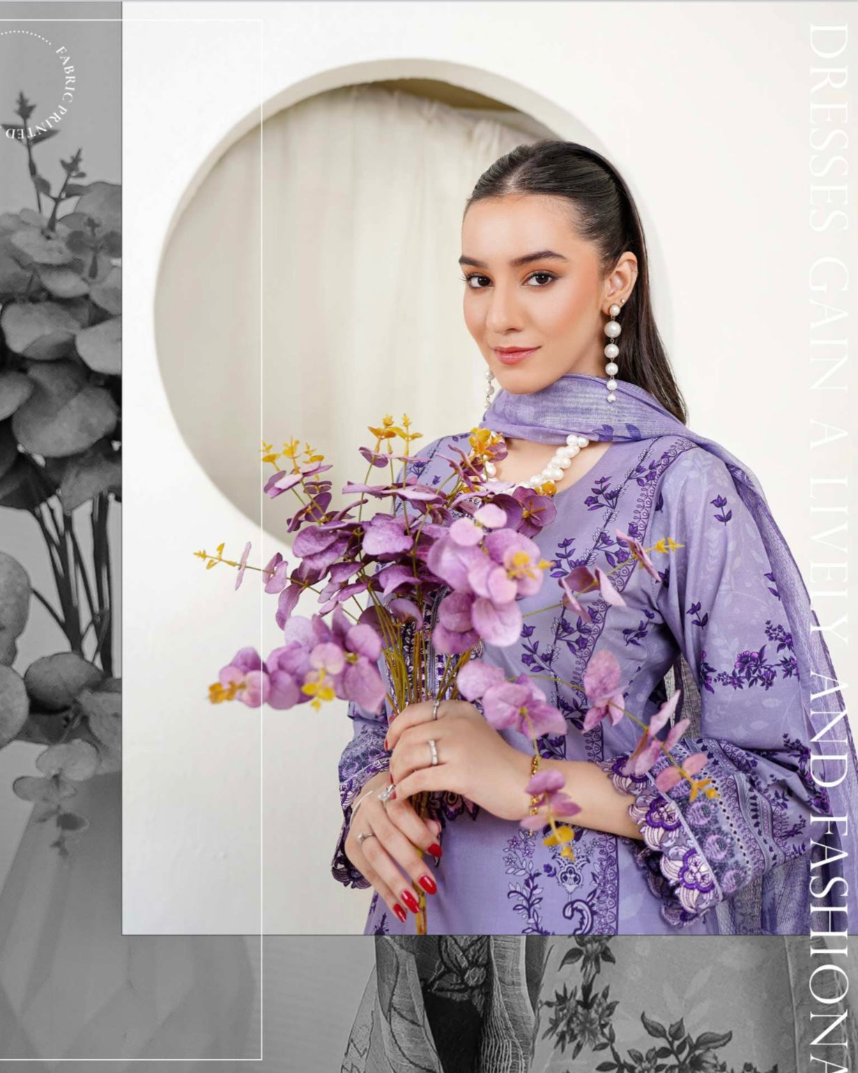 (5) Lawn digital print kameez/trousers digital munar dupatta ready to wear