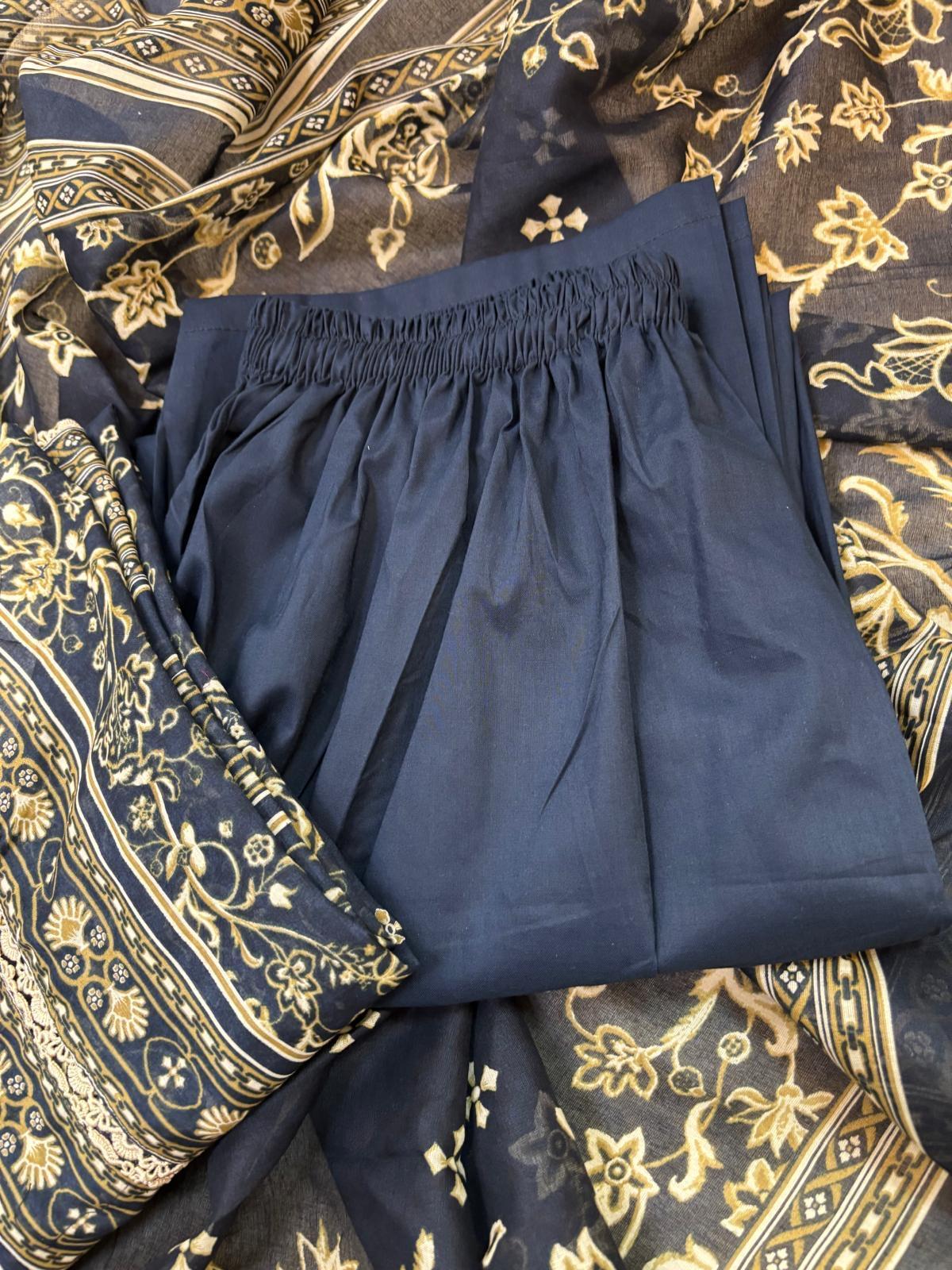 (41) Bin Saeed Printed Pakistani Linen Ready-to-Wear Elegant Suit