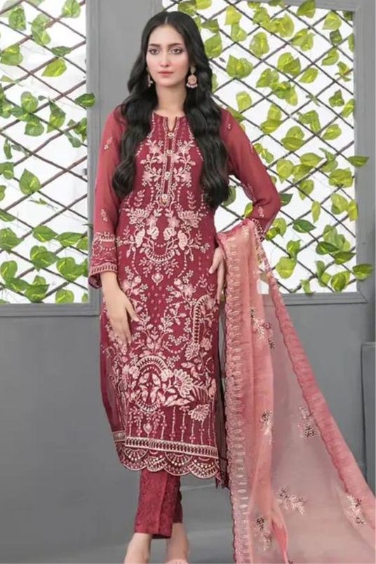 (104) Tawakkal Jiah – Unstitched Embroidered Fancy Chiffon Suit