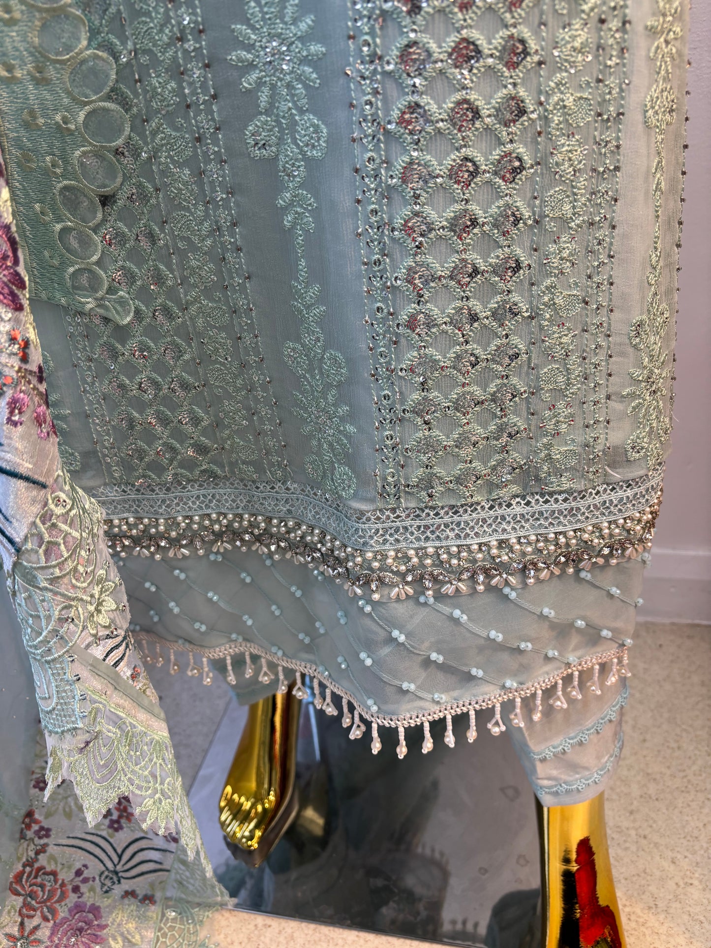 (145) Pakistani Luxury Dream | Maria B Original Chiffon Embroidered Ready-Made Suit