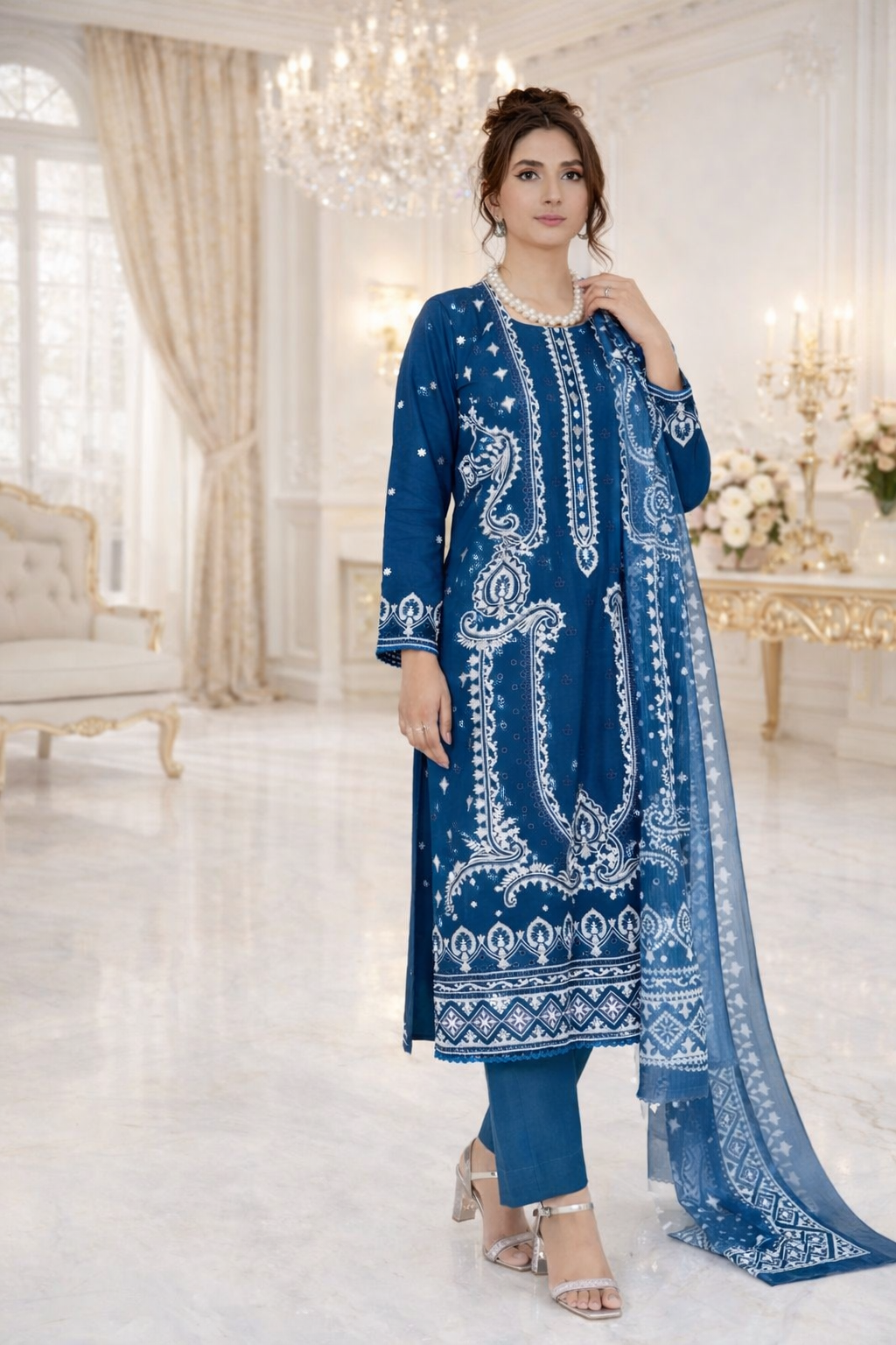 (300) Viscose Embroidered Suit | Digital Dupatta | Ready to Wear