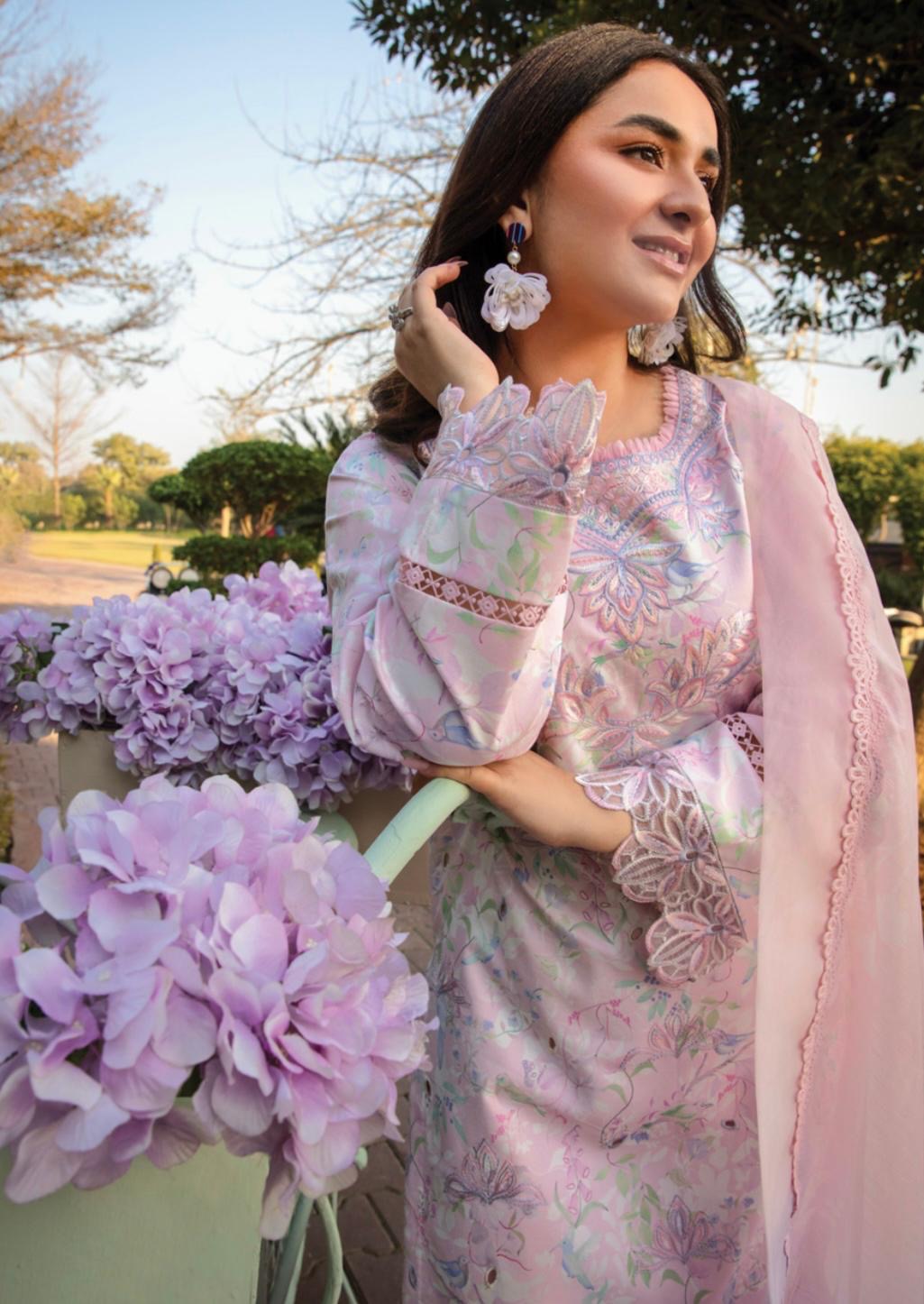 (109) Rang Rasiya Shireen Florence Summer Edit 2025 – Ready-to-Wear Lawn Suit with Printed Silk Dupatta