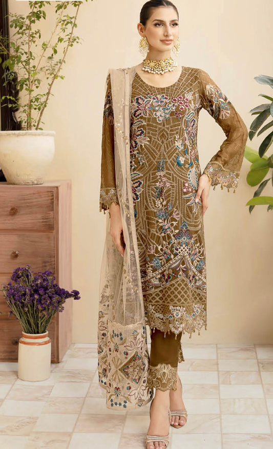 (334) Ramsha Chevron Luxury Chiffon Collection Ready-Made Suit Volume 9