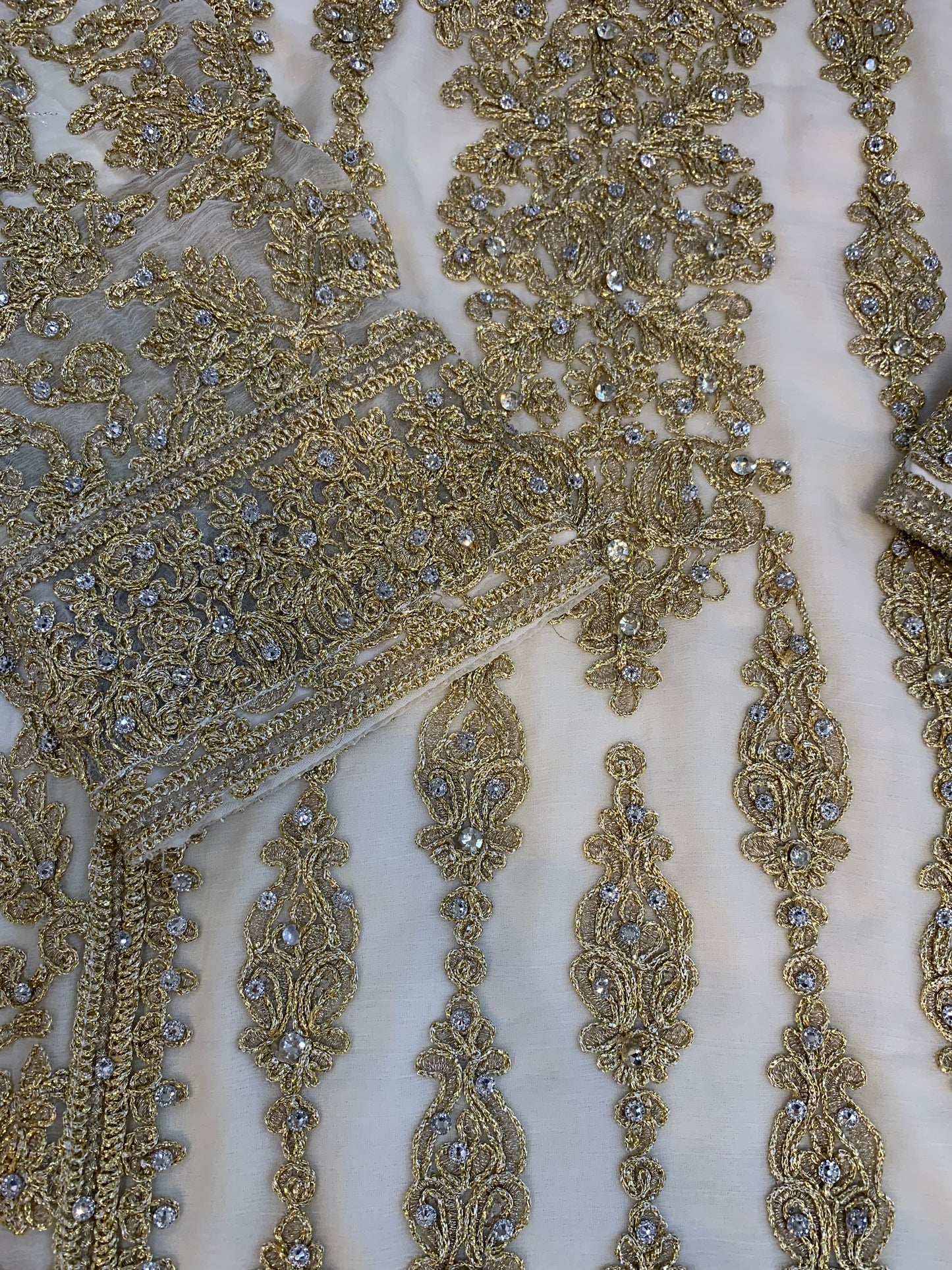 Zaib chiffon embroidered stone work wide plazzo chiffon dupatta ready to wear