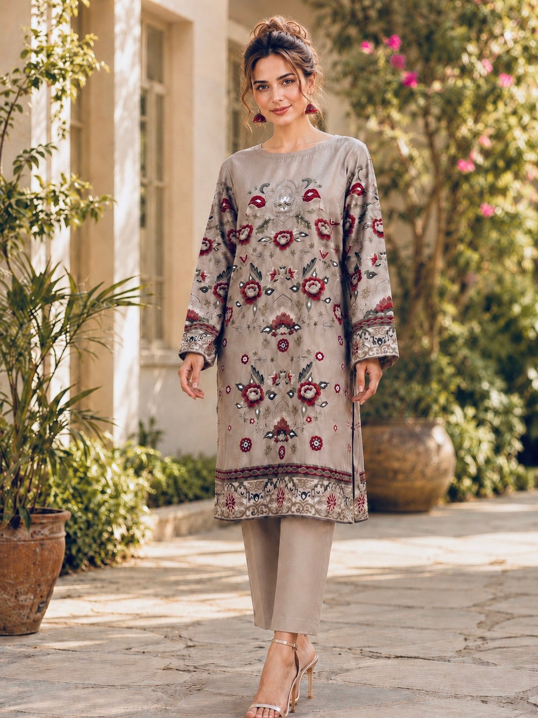 (52) Tawakkal Printed 2 Piece Linen Co-Ord Set Ready to Wear