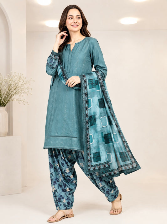 (80) Punjabi Patiala shalwar cotton sequin lace chickankari printed contrast ready to wear suit