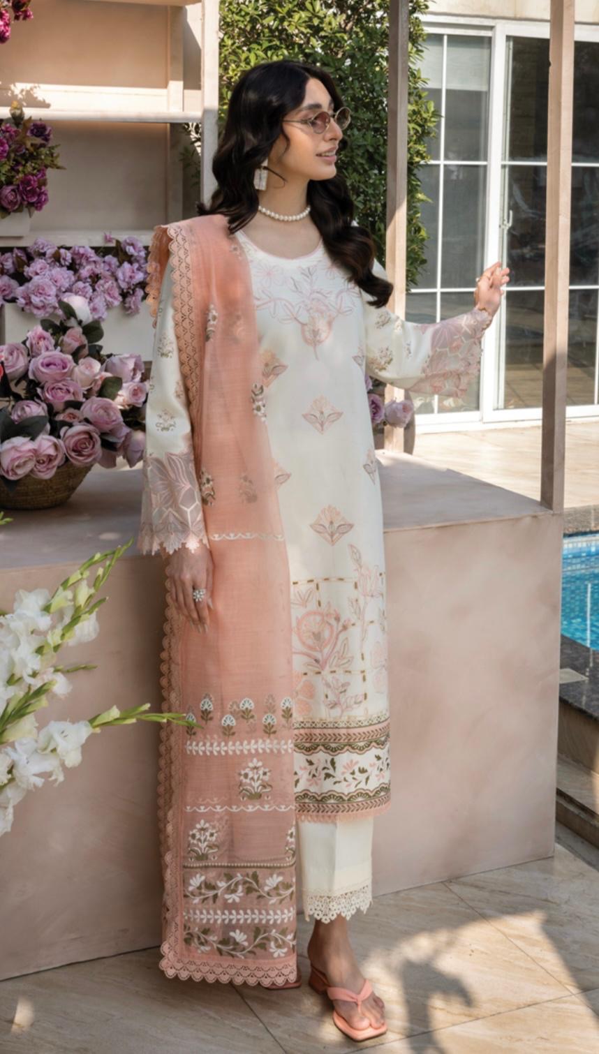 (125) Rang Rasiya Shireen Florence Summer Edit 2025 – Ready-to-Wear Lawn Suit with Printed Silk Dupatta