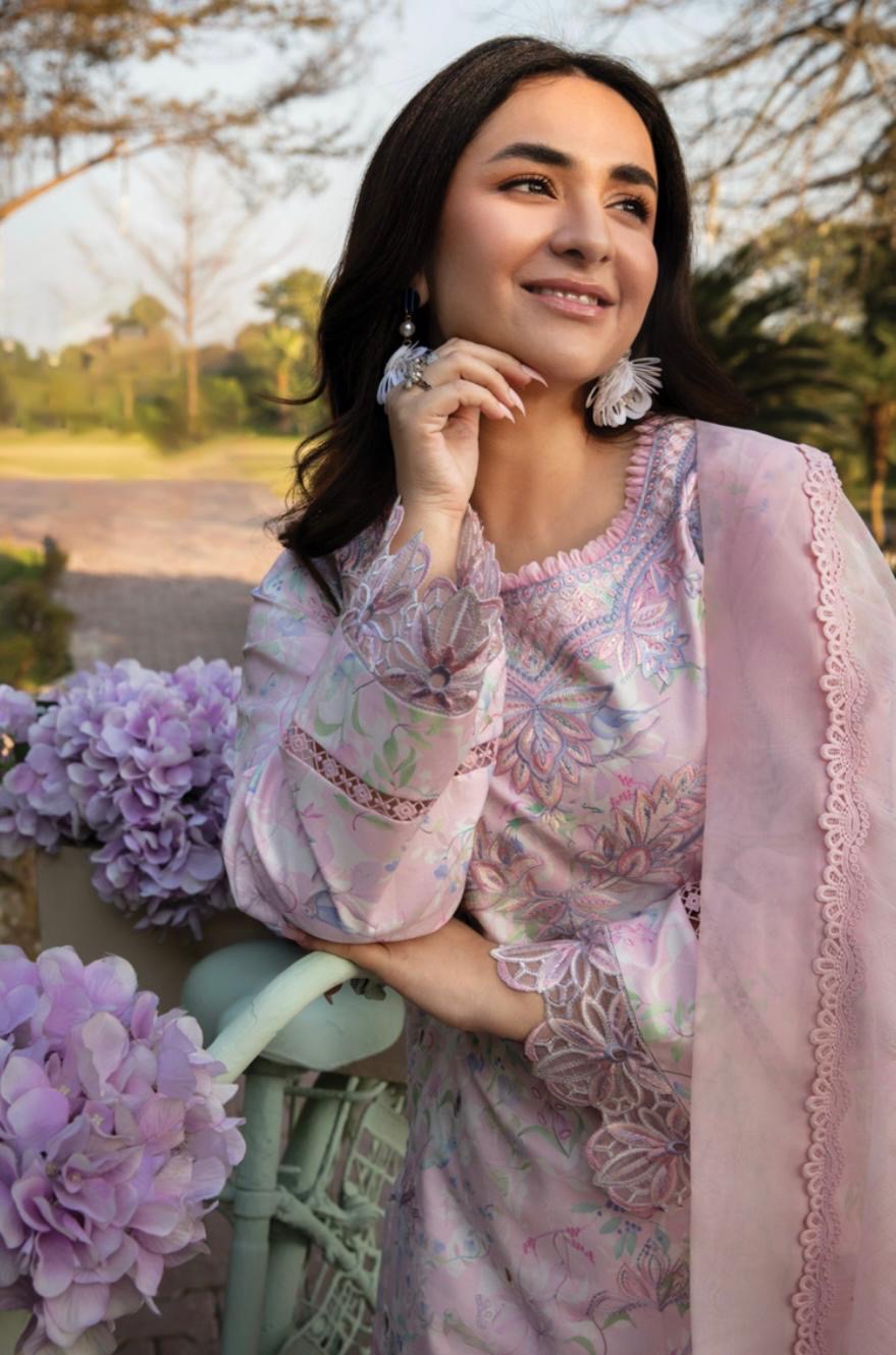 (109) Rang Rasiya Shireen Florence Summer Edit 2025 – Ready-to-Wear Lawn Suit with Printed Silk Dupatta