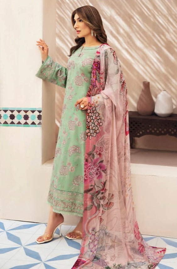 (205) Ramsha Andaaz Luxury Fully Lined Lawn Embroidered Ready Made Suit
