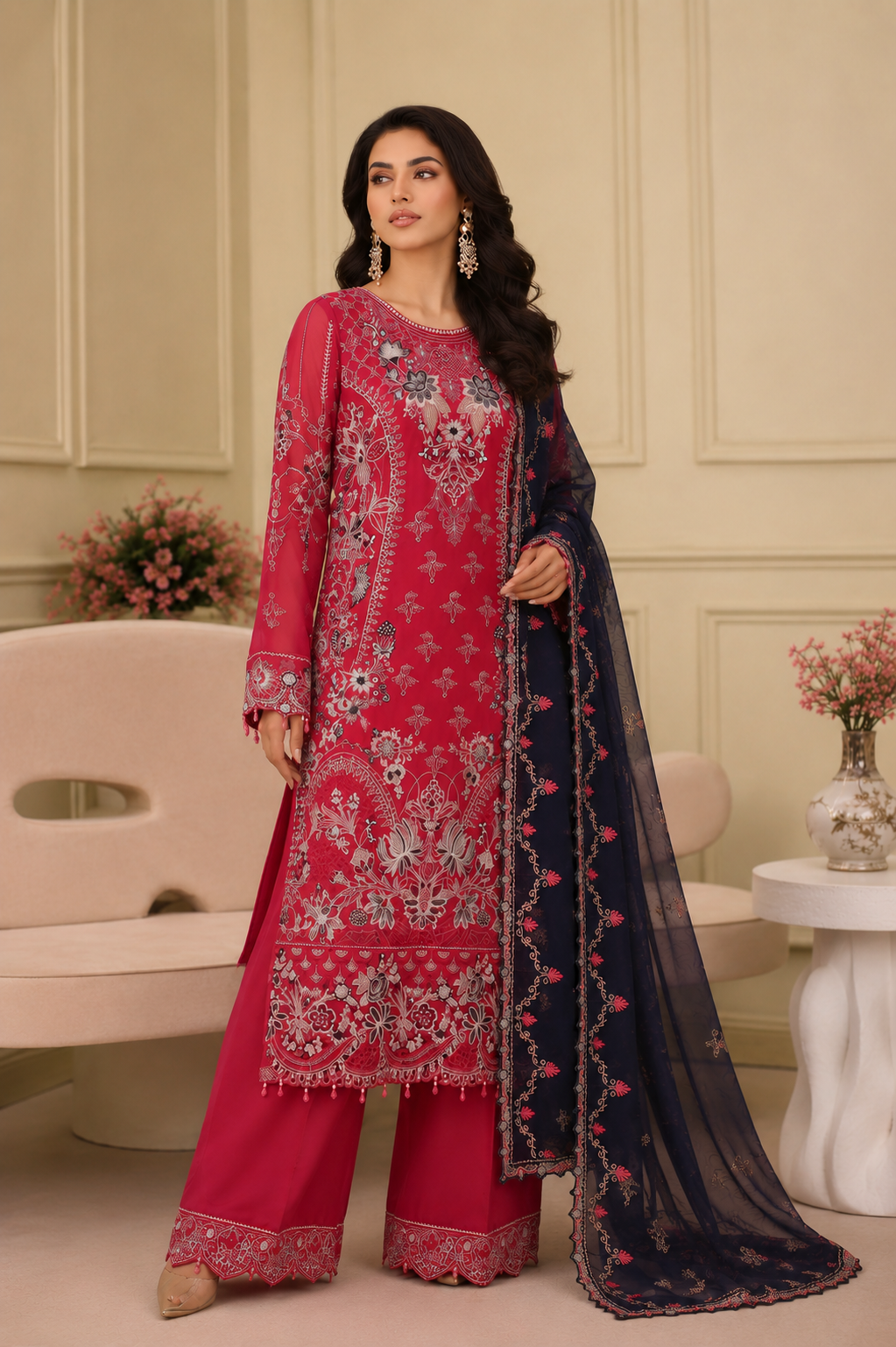 (289) Ramsha Vol 27 Chiffon Suit | Premium Embroidered Collection